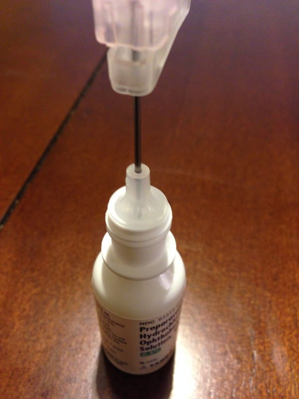 Topical Anesthetic and 18G Needle