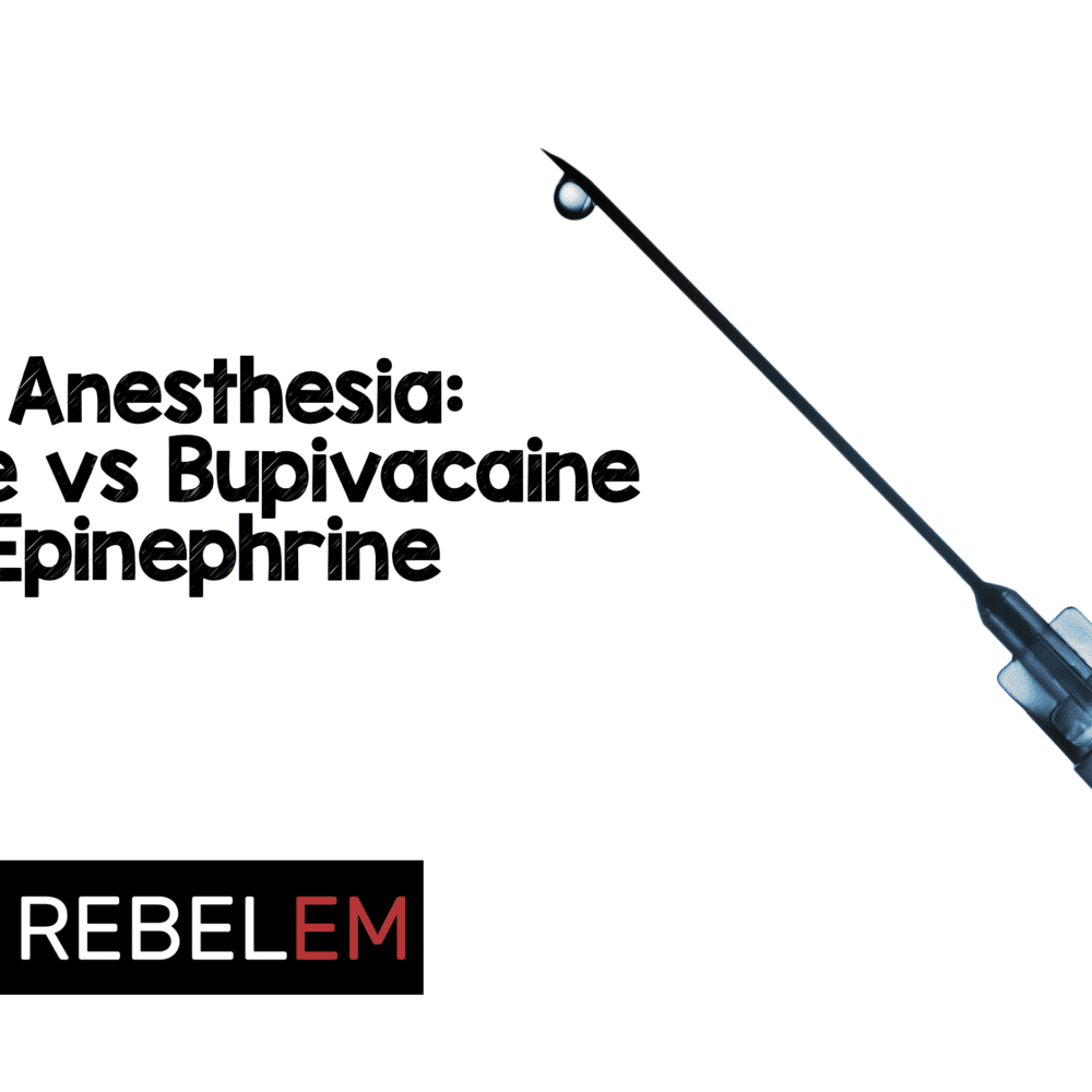 Skin Anesthesia Lidocaine vs Bupivacaine +/ Epinephrine MEDTAC