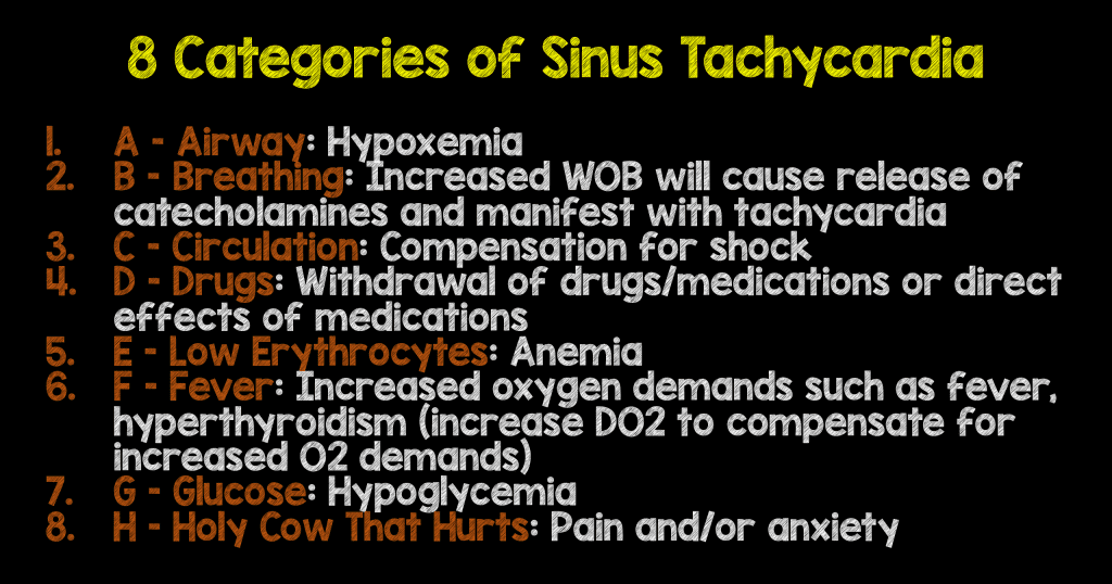 The Approach To The Most Common Cardiac Dysrhythmia 8 Causes Of Sinus Tachycardia Rebel Em Emergency Medicine Blog
