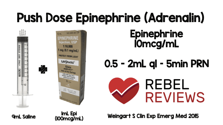 Push Dose Epinephrine (Adrenalin) - REBEL EM - Emergency Medicine Blog