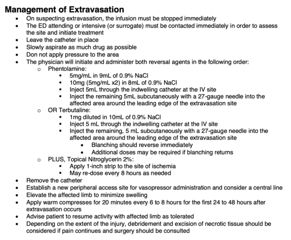 One More Update on Using Peripheral Intravenous (PIV) Vasopressors ...