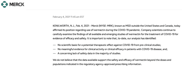 Ivermectin - Statement from Merck - REBEL EM - Emergency Medicine Blog